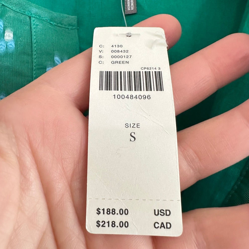 NWT Anthropologie Green Printed Midi Dress - Picture 7 of 16